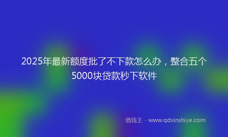 2025年最新额度批了不下款怎么办，整合五个5000块贷款秒下软件