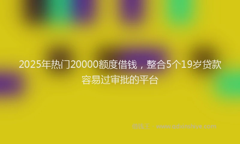 2025年热门20000额度借钱，整合5个19岁贷款容易过审批的平台