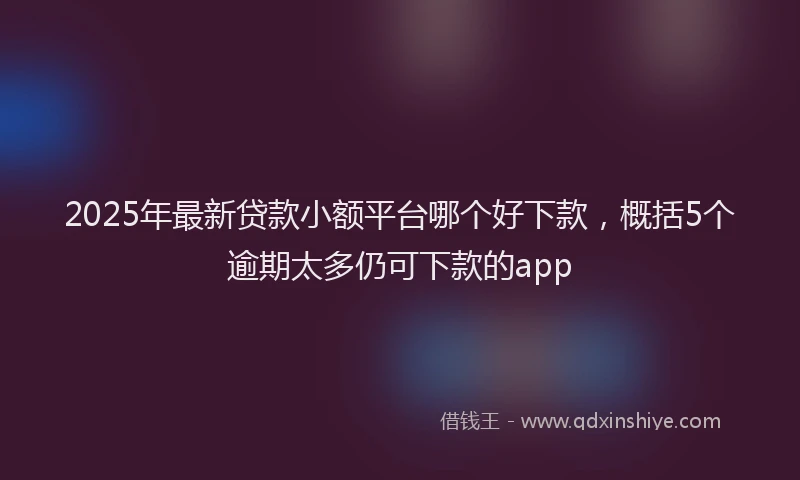 2025年最新贷款小额平台哪个好下款，概括5个逾期太多仍可下款的app