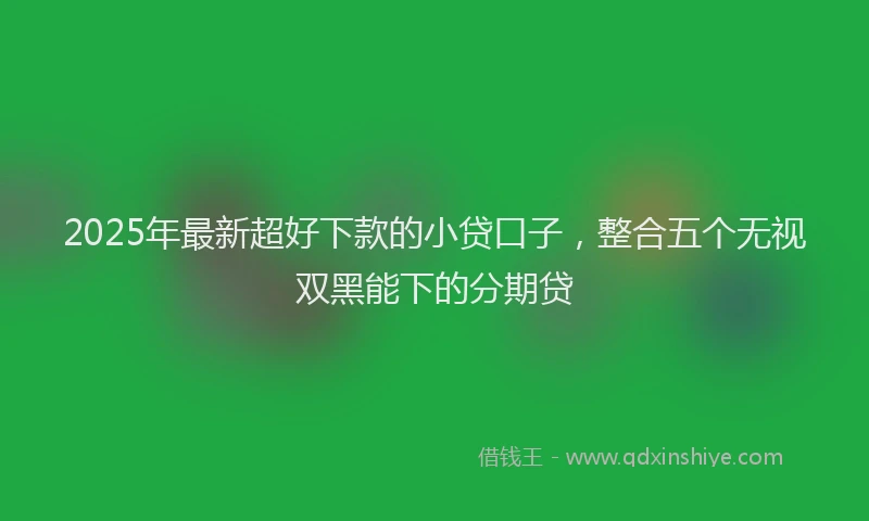 2025年最新超好下款的小贷口子，整合五个无视双黑能下的分期贷