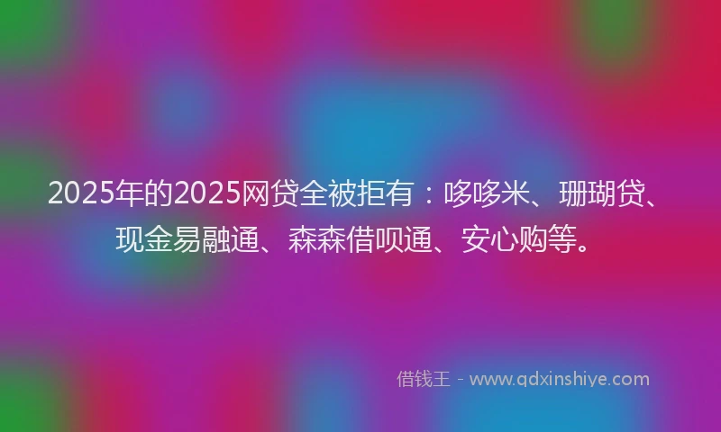 2025年的2025网贷全被拒有：哆哆米、珊瑚贷、现金易融通、森森借呗通、安心购等。