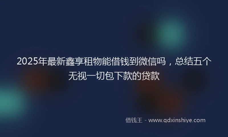 2025年最新鑫享租物能借钱到微信吗，总结五个无视一切包下款的贷款