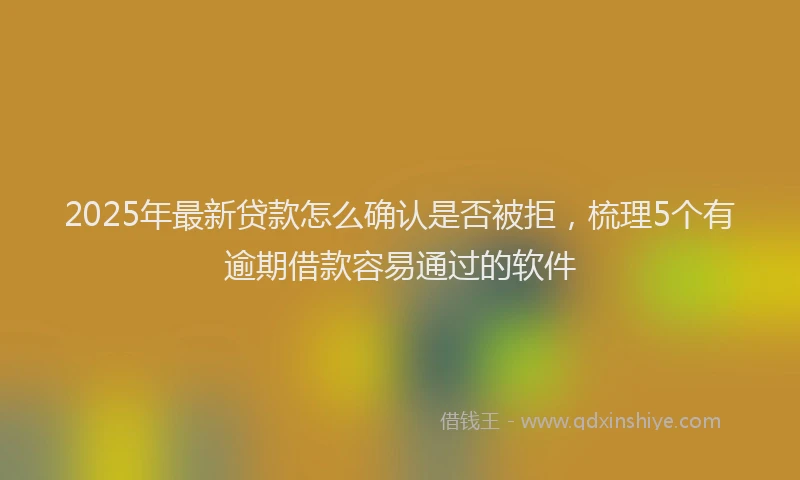 2025年最新贷款怎么确认是否被拒，梳理5个有逾期借款容易通过的软件
