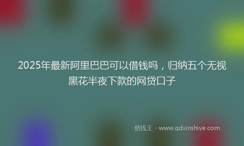 2025年最新阿里巴巴可以借钱吗，归纳五个无视黑花半夜下款的网贷口子