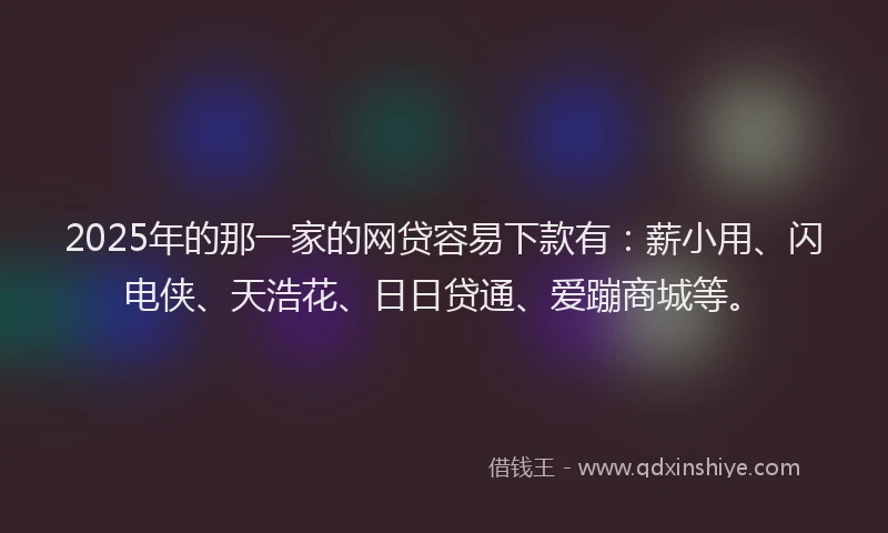 2025年的那一家的网贷容易下款有：薪小用、闪电侠、天浩花、日日贷通、爱蹦商城等。