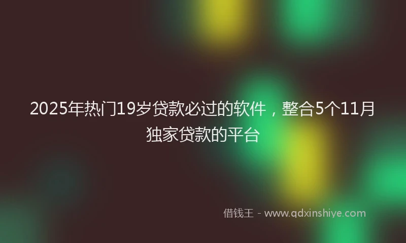 2025年热门19岁贷款必过的软件，整合5个11月独家贷款的平台