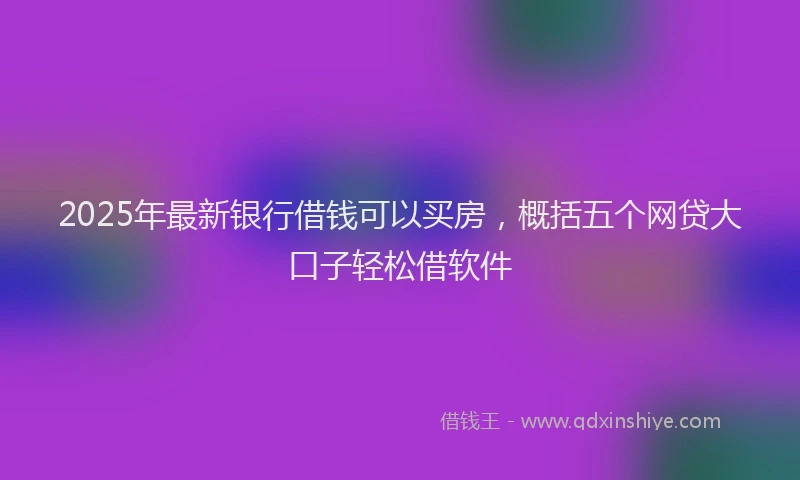 2025年最新银行借钱可以买房，概括五个网贷大口子轻松借软件