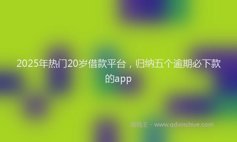 2025年热门20岁借款平台，归纳五个逾期必下款的app