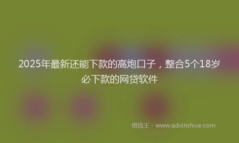 2025年最新还能下款的高炮口子，整合5个18岁必下款的网贷软件