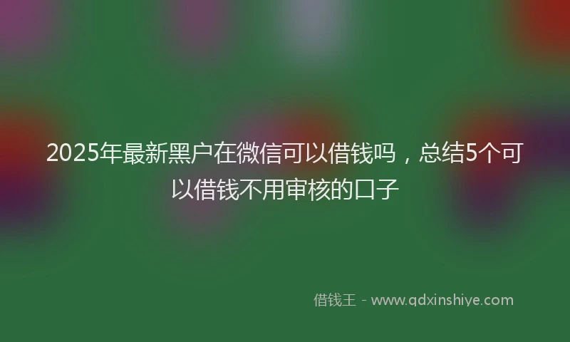 2025年最新黑户在微信可以借钱吗，总结5个可以借钱不用审核的口子