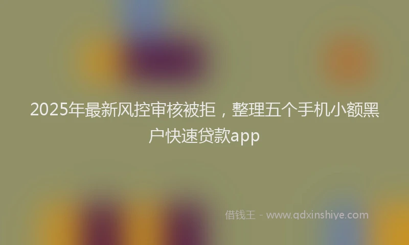 2025年最新风控审核被拒，整理五个手机小额黑户快速贷款app