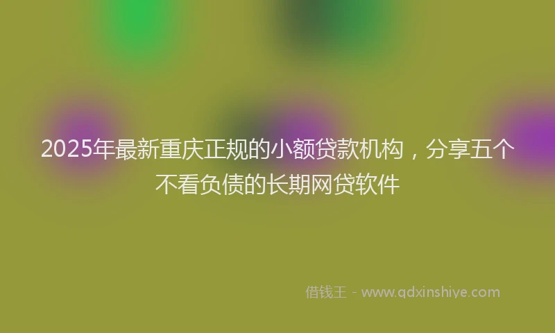 2025年最新重庆正规的小额贷款机构，分享五个不看负债的长期网贷软件