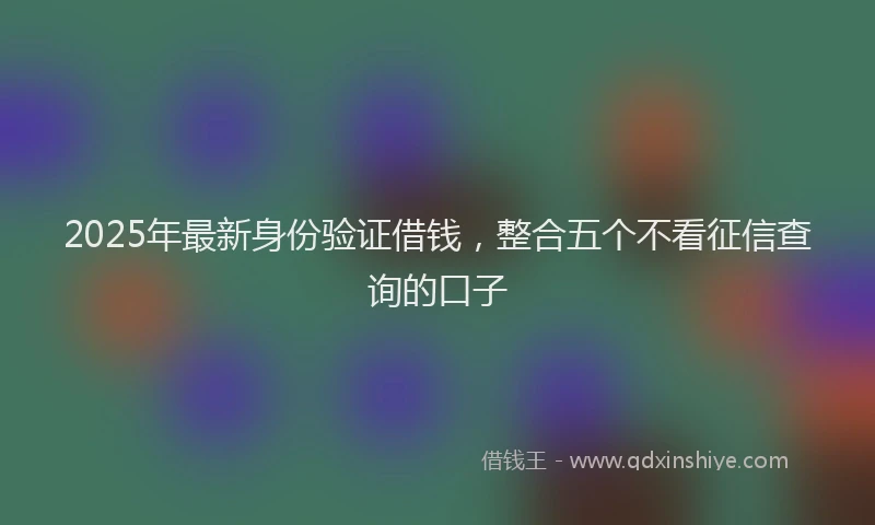 2025年最新身份验证借钱，整合五个不看征信查询的口子