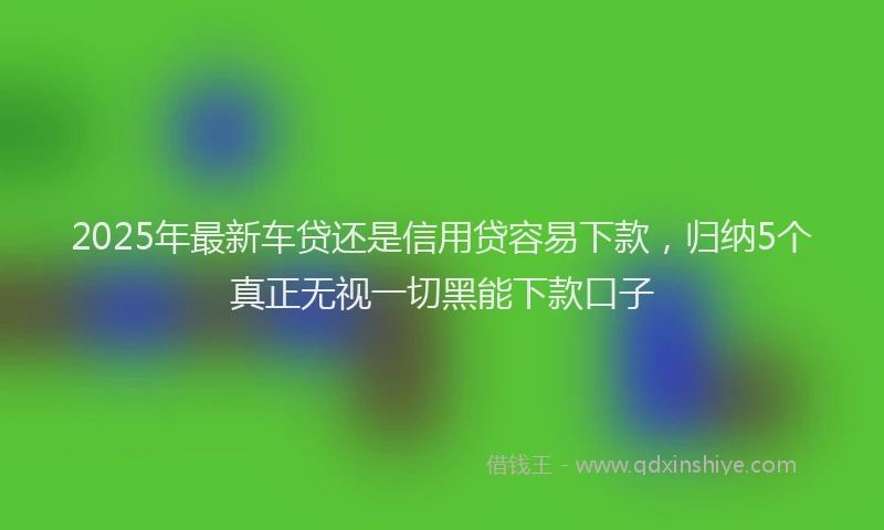 2025年最新车贷还是信用贷容易下款，归纳5个真正无视一切黑能下款口子