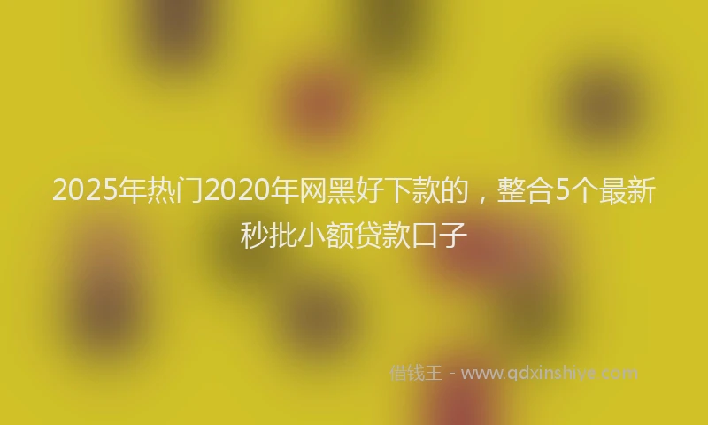 2025年热门2020年网黑好下款的，整合5个最新秒批小额贷款口子