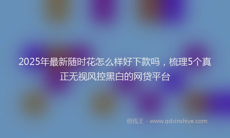 2025年最新随时花怎么样好下款吗，梳理5个真正无视风控黑白的网贷平台