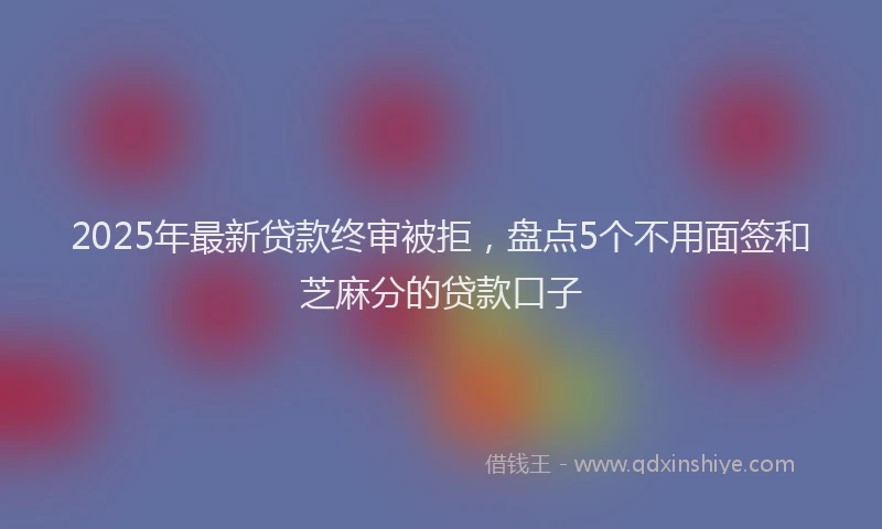 2025年最新贷款终审被拒，盘点5个不用面签和芝麻分的贷款口子