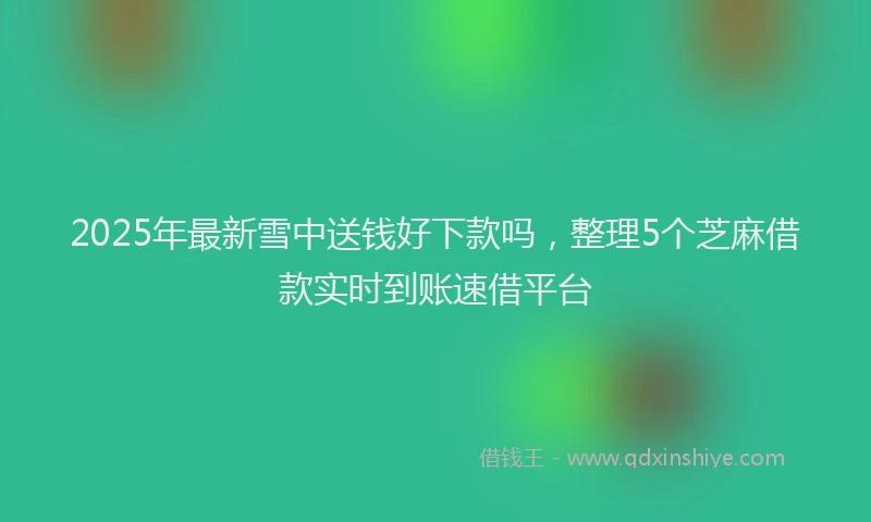 2025年最新雪中送钱好下款吗，整理5个芝麻借款实时到账速借平台