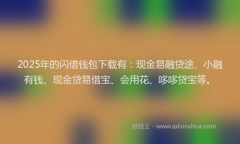 2025年的闪借钱包下载有：现金易融贷途、小融有钱、现金贷易借宝、会用花、哆哆贷宝等。