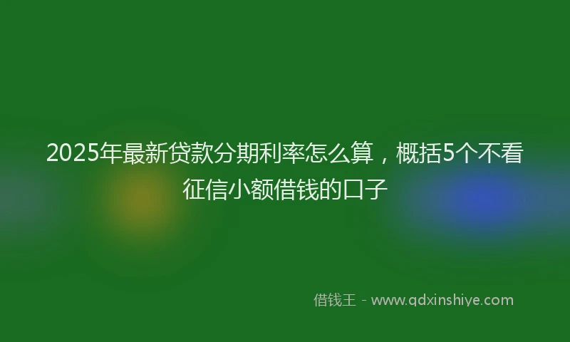 2025年最新贷款分期利率怎么算，概括5个不看征信小额借钱的口子