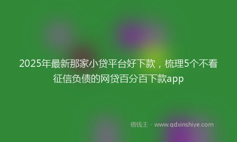 2025年最新那家小贷平台好下款，梳理5个不看征信负债的网贷百分百下款app