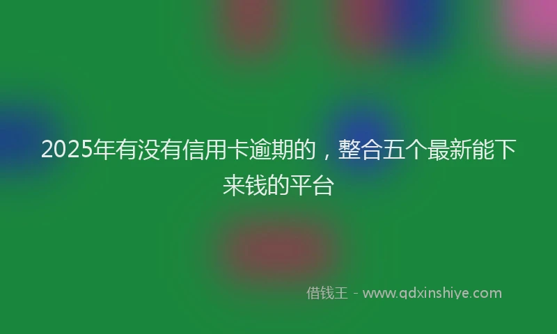 2025年有没有信用卡逾期的，整合五个最新能下来钱的平台