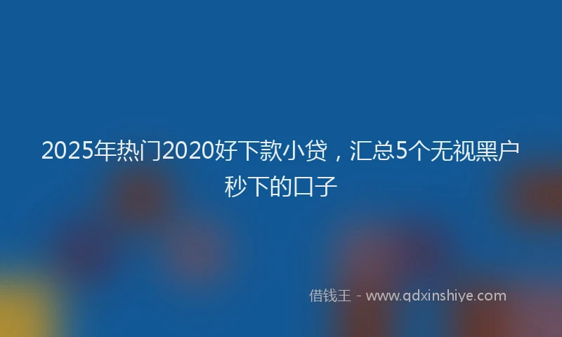 2025年热门2020好下款小贷，汇总5个无视黑户秒下的口子