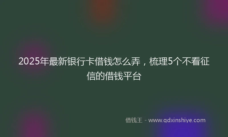 2025年最新银行卡借钱怎么弄，梳理5个不看征信的借钱平台
