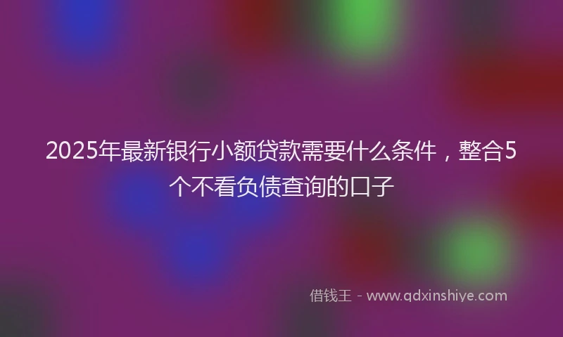2025年最新银行小额贷款需要什么条件，整合5个不看负债查询的口子