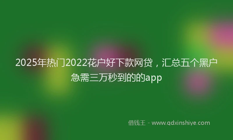 2025年热门2022花户好下款网贷，汇总五个黑户急需三万秒到的的app
