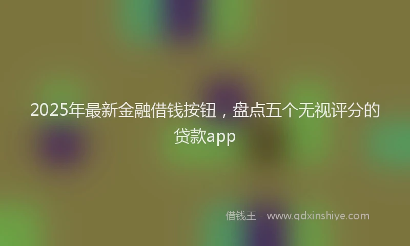 2025年最新金融借钱按钮，盘点五个无视评分的贷款app
