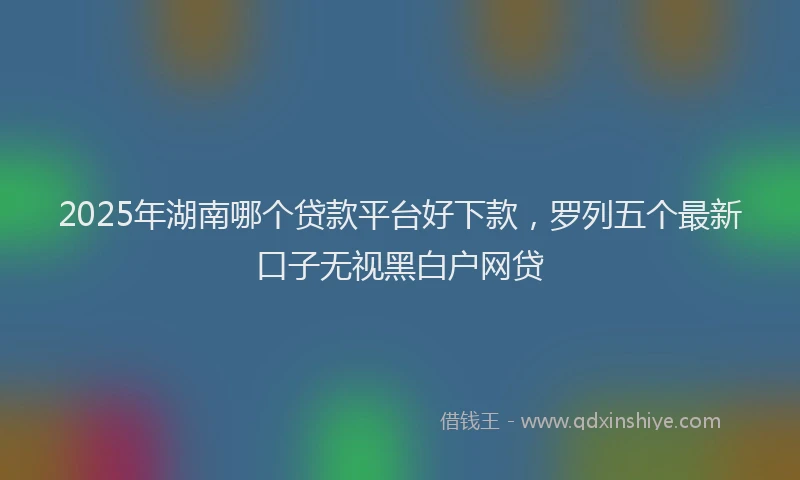 2025年湖南哪个贷款平台好下款，罗列五个最新口子无视黑白户网贷