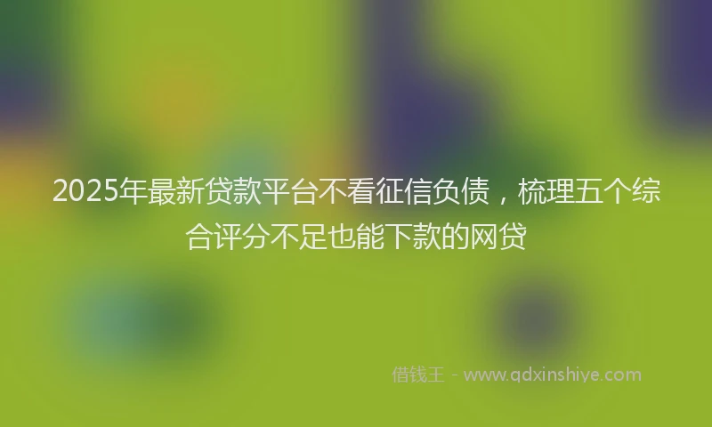 2025年最新贷款平台不看征信负债，梳理五个综合评分不足也能下款的网贷