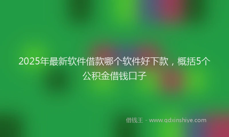 2025年最新软件借款哪个软件好下款，概括5个公积金借钱口子