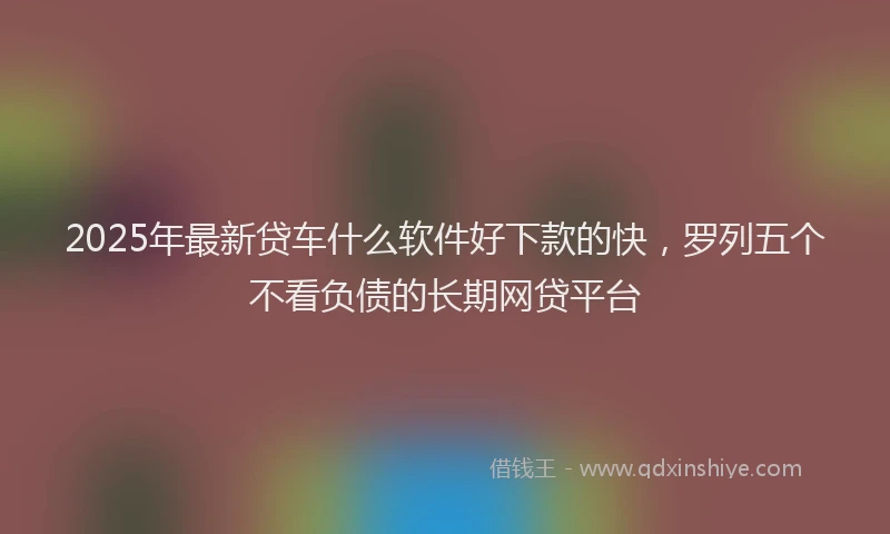 2025年最新贷车什么软件好下款的快，罗列五个不看负债的长期网贷平台