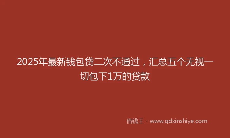 2025年最新钱包贷二次不通过，汇总五个无视一切包下1万的贷款