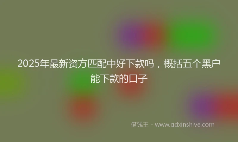 2025年最新资方匹配中好下款吗，概括五个黑户能下款的口子