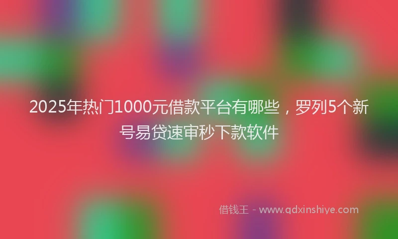 2025年热门1000元借款平台有哪些，罗列5个新号易贷速审秒下款软件