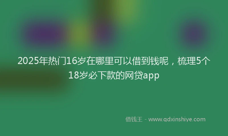 2025年热门16岁在哪里可以借到钱呢，梳理5个18岁必下款的网贷app