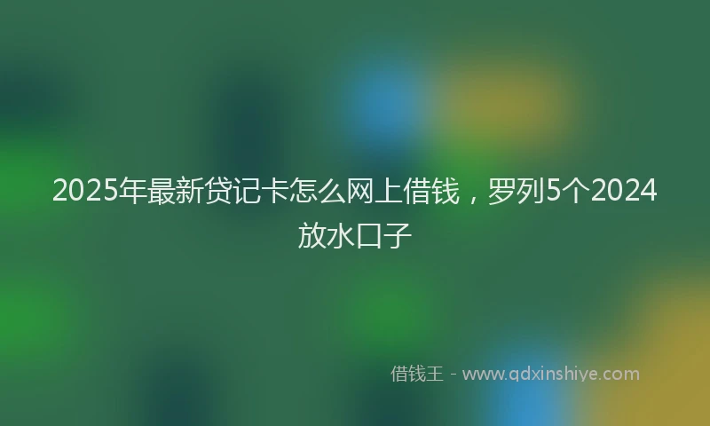 2025年最新贷记卡怎么网上借钱，罗列5个2024放水口子