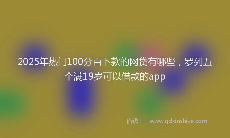 2025年热门100分百下款的网贷有哪些，罗列五个满19岁可以借款的app