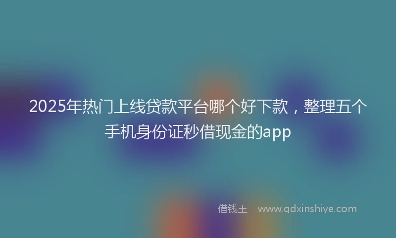 2025年热门上线贷款平台哪个好下款，整理五个手机身份证秒借现金的app