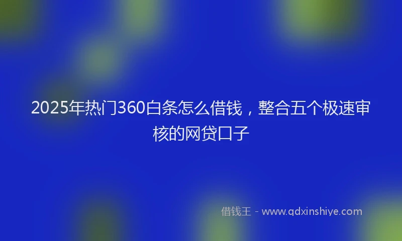 2025年热门360白条怎么借钱，整合五个极速审核的网贷口子