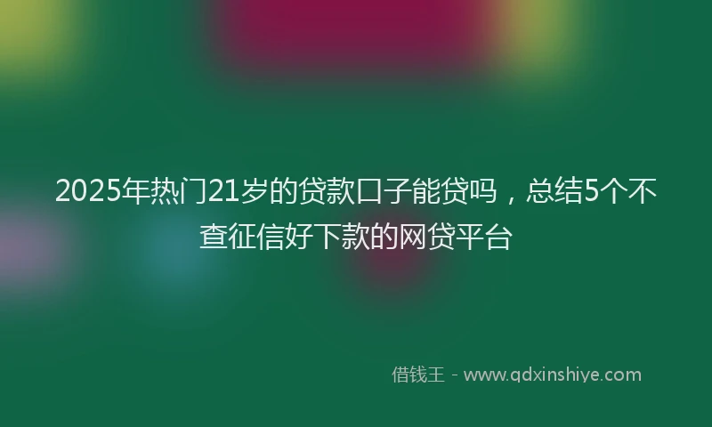 2025年热门21岁的贷款口子能贷吗，总结5个不查征信好下款的网贷平台