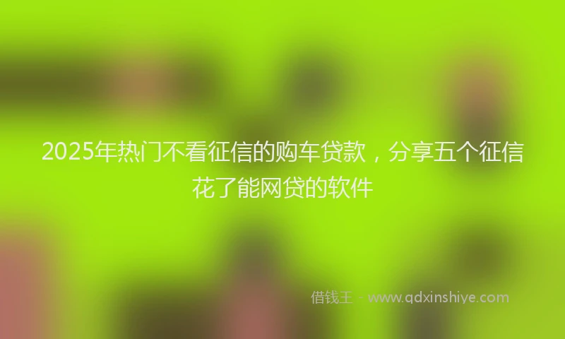 2025年热门不看征信的购车贷款，分享五个征信花了能网贷的软件