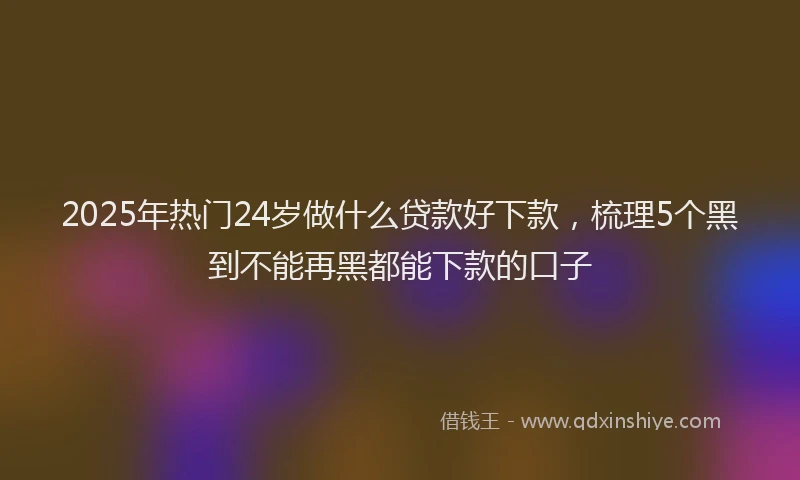 2025年热门24岁做什么贷款好下款，梳理5个黑到不能再黑都能下款的口子