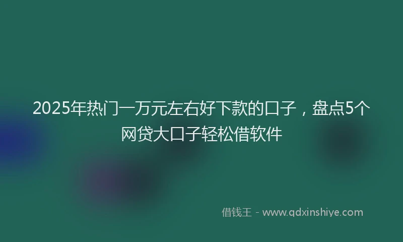 2025年热门一万元左右好下款的口子，盘点5个网贷大口子轻松借软件