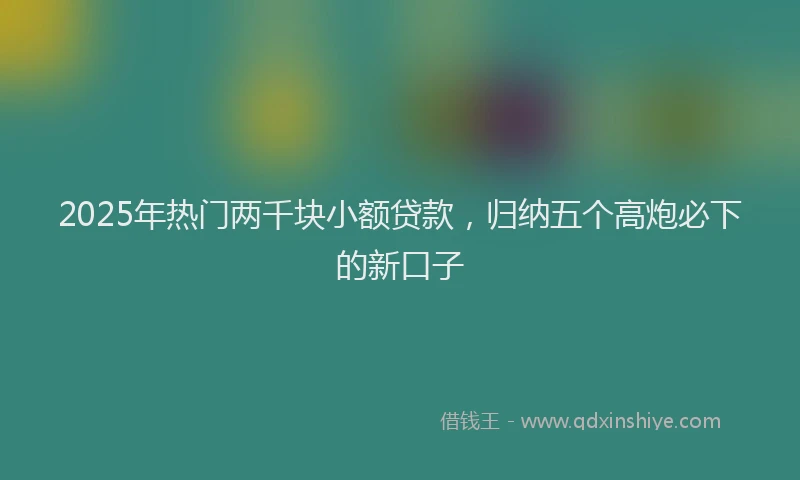 2025年热门两千块小额贷款，归纳五个高炮必下的新口子