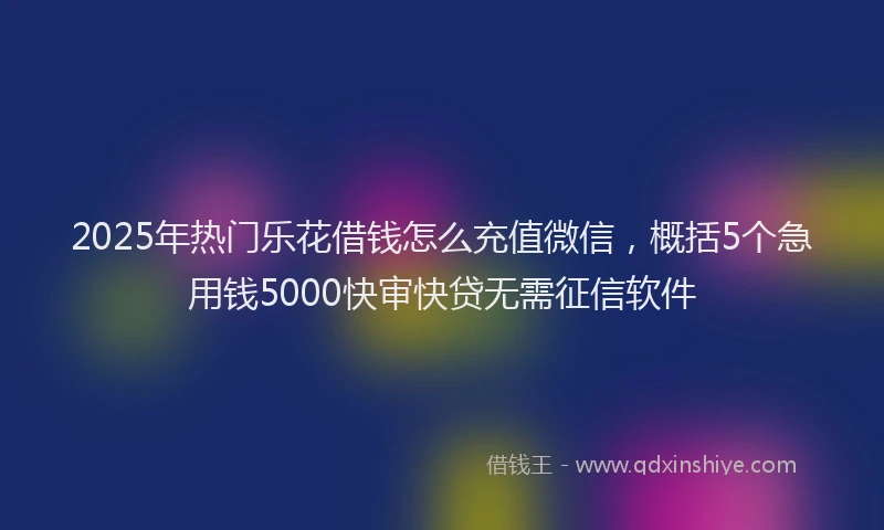2025年热门乐花借钱怎么充值微信，概括5个急用钱5000快审快贷无需征信软件