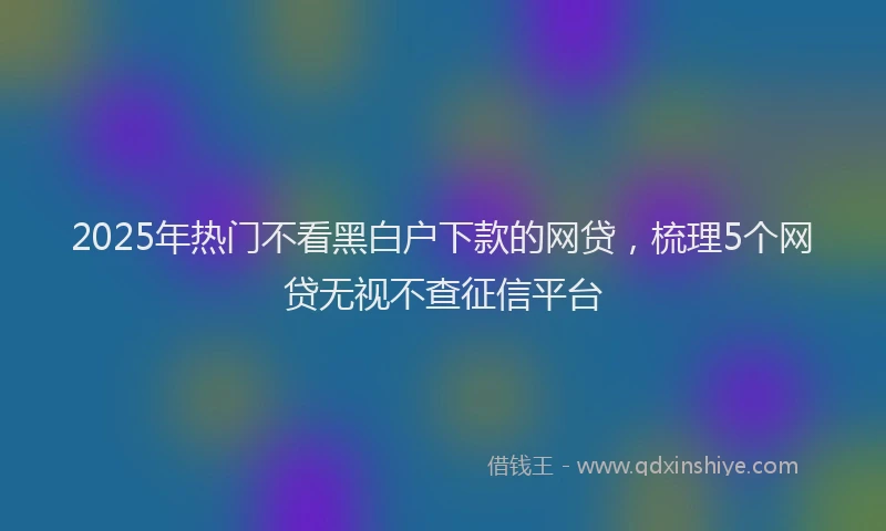 2025年热门不看黑白户下款的网贷，梳理5个网贷无视不查征信平台